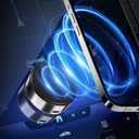 Electric Vacuum Magnetic Suction Phone Mount, Hands-Free Magnetic Cell Phone Holder for Car/Gym/Kitchen/Mirror/Bath/Smooth Surface, Compatible with iPhone & Android (Black)