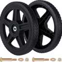 CheeMuii 2 Pack 14" Push Lawn Mower Wheels 2 Pcs 14 Inch Push Mower Wheels with Bolts and Lock Nuts Kit Fit for Most Standard push Lawn Mowers/Generator/Garden Tiller/Handtruck