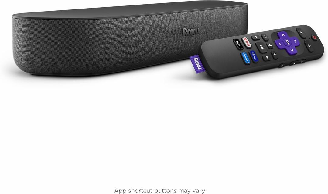 Roku Streambar | 4K/HD/HDR Streaming Media Player & Premium Audio, All In One, Includes Roku Voice Remote 