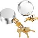 Hidden Shackle Padlocks Keyed Alike Trailer Puck Padlocks with Enlarged Lock Van Door Lock Reinforced Hidden Shackle(2 Pieces)