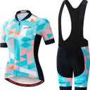 Cycling Jersey Women MTB Tops Mountain Bike Jersey Shirts Short Sleeve Summer (Tag L(Chest 34.6-36.6",Waist 25.2-33", 1a)