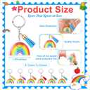 Ecation Inspirational Keychain Bulk Back to School Gifts Rainbow Acrylic Keychain with Tassels Gift from Teacher Backpack