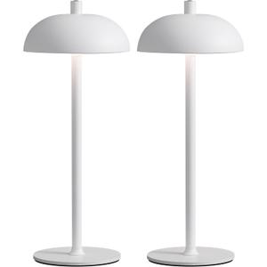 Cordless LED 12" Small Table Lamps Set of 2, Modern Portable Desk Lamp, 3 Color Dimming Rechargeable Battery Lights, for Bedroom, Outdoor, Restaurant, Bedside, Baby Night Light, Gifts (White)