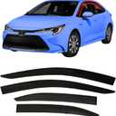Tape-On Rain Guard 4-Piece for 2020-2023 Toyota Corolla Windows Visor Shield Shade Smoke