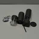 SIMPLETASTE Electric Salt and Pepper Grinder Set Rechargeable with LED Light and Dust Cover, Automatic Pepper Mill Shakers with Adjustable Coarseness, One Hand Operation for Kitchen, Dining, Gifting (Black)