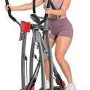 Air Walk Elliptical, 500LBS 6-Level Adjustable Resistance Bands Foldable Air Walk Elliptical with LCD Monitor, Device Holder, Low-Impact Workout for Home Gym
