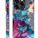 for iPhone 15 Pro Case with 2-in-1 Glossy All Inclusive Anti Fall Double layer Protection Soft TPU+PC Back Pattern Case Compatible with iPhone 15 Pro 6.1inch for Women Diamond Bird