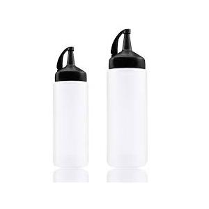 Jutoe 2PACK Plastic Squeeze Bottles, Leak-Proof Condiment Bottles For Kitchen Use And 7-inch round cake pans set 2,Cake tins perfect for baking bread, cheesecake, cakes more - durable aluminum molds for circle cake pan (7×2 round Cake Pan, Set of 2)