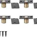 JQK Closet Magnetic Door Ball Catch Hardware, 430 Stainless Steel Catch Adjustable with Strike Plate, Black Finish 4 Pack, HBC120-BK-P4