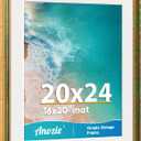 Vintage 20x24 Picture Frame, Antique Gold Photo Frames with Plexiglass Front,Ornate 20x24 Frame Display 16x20 with Mat or 20 x 24 Picture Frame Without, Wall Dcor,1 Pack,Green