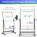 Rolling Whiteboard on Wheels, Double-Sided Magnetic Dry Erase Board with Stand, Mobile White Board for Office, Classroom, Home (32" x 48")