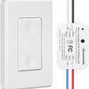 DEWENWILS Wireless Light Switch and Receiver Kit, No in-Wall Wiring Required,Remote Control Wall Switch Lighting Fixture for Ceiling Lights, Fans, Lamps,100 Ft RF Range, Programmable