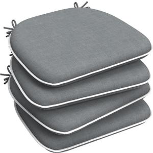 LVTXIII Patio Seat Cushions D16 x W17 Inches Outdoor Chair Pads All Weather Chair Cushions for Garden Patio Furniture Chair Home Set of 4  Grey Textured