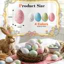 Acina 32pcs Easter Speckled Eggs: Pastel Plastic Easter Eggs Empty, Hollow Easter Egg Displays Fillers for DIY Decor, Vase Filler, Easter Basket Stuffers (Pink, Blue, White, Green)