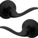 Kwikset Tustin Interior Passage Door Handle, Lever For Closet and Hallway Doors, Reversible Non-Locking Handle Lever, Matte Black, with Microban Protection (1 Pack)