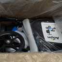 Aojin Knee Scooter, 300lbs Capacity, 13" Big PU Seat, All Terrain Foldable Knee Scooter Walker with Bag for Foot Injuries Compact Crutches Alternative (Blue)