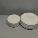 PULOTE 100PCS White  Plastic Plates - Cream Plastic Disposable Heavy Duty for Party & Thanksgiving - Include 50 Each (Dinner & Dessert) Plates