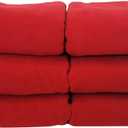 ROLLEE POLLEE Children's Nap Blanket, Super Soft Anti-Pill Fleece Blanket for Toddlers and Kids, 36" x 48" (Red, 6-Pack)