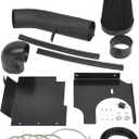 4" Cold Air Intake System + Heat Shield Compatible with 1999-2006 GMC/Chevy V8 4.8L/5.3L/6.0L Silverado 1500/2500/3500 (Black & Black)