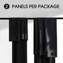 100% Blackout 340 GSM Curtain Panels , Heat and Full light Blocking Drapes with Grommets for Bedroom, Black Thermal Insulated Window Treatment Drapes for Living Room (Black, 2 Panels, 52 x 63 inch)