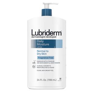 Lubriderm Daily Moisture Lotion Fragrance-Free 24 Ounce Normal to Dry (709ml) (2 Pack)