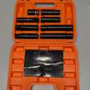 Dynofit 8-Piece Lug Nuts Key Kit, 5/6/7/12 Spline Lug Nuts Socket Set for Aftermarket Rims and Wheel Lock, with 1/2" Drive & Hex External Ends for Removal, Cr-V Steel (Black)