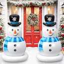 Simgoing 2 Pcs 4 Ft Christmas Inflatable Snowman Decorations, PVC Xmas Standing Snowman for Holiday Indoor Outdoor Yard Garden Lawn Photo Props