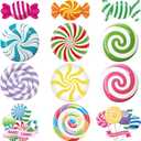 Pasimy 60 Pcs Candy Decorations Candy Cutouts Bulletin Board Set Sweet Peppermint Paper Cutouts for Candyland Themed Party Birthday Classroom Door Home Window Wall Supplies