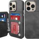 GUERNICA for iPhone 15 Pro Max Wallet Case with RFID Blocking Card Holder for Women Men, Kickstand Shockproof Phone Case for iPhone 15 Pro Max(6.7"),Light Black