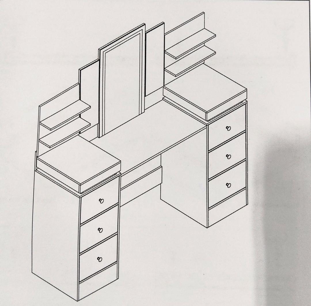 Modern White Makeup Vanity Set Dressing Desk with LED Mirror, Drawers, Storage Shelves