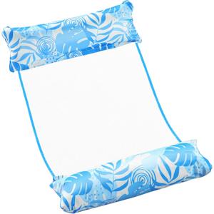 2 x Sloosh Hammock Pool Floats Adults, 4-in-1 Multi-Purpose Inflatable Pool Floaties Soft PVC Water Hammock Lounge (Blue)
