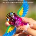 4 x Simulation Flying Bird Hood Ornament, Wind-Powered Creative Rotating Wing Car Decorations, Car Accessories with Durable Adhesive Base, Motorcycles Styling Truck Hood Ornament, Purple