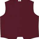 Unisex Vest No Pocket No Buttons Made in The USA (Small, Maroon)