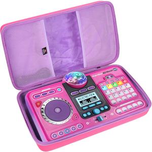FBLFOBELI EVA Hard Carrying Case for VTech Kidi Star DJ Mixer, Kidi DJ Mix, Portable Travel Storage Organizer Bag (Case Only) (Pink)