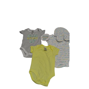 Little Beginings 3 Pack Girls Printed Short Sleeve Set 0-3 Months