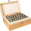 Letter and Number Stamp Set 36pcs 40Cr Alloy Steel Metal Stamp Number & Letter Punch Set in a Wooden case (4mm 5/32 Inch)