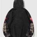 SOLY HUX Men's Graphic Zip Up Hoodie Y2k Gothic Long Sleeve Hooded Sweatshirt Jacket Streetwear Black Graphic Small (Gray, S)