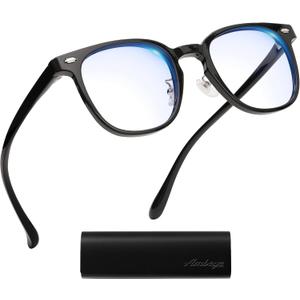 AMBEYE TR90 Blue Light Blocking Glasses - 99% Bluelight Filtering Clear Lens Anti Fatigue UV Protection for Computer/Phone/TV Screens (Black)