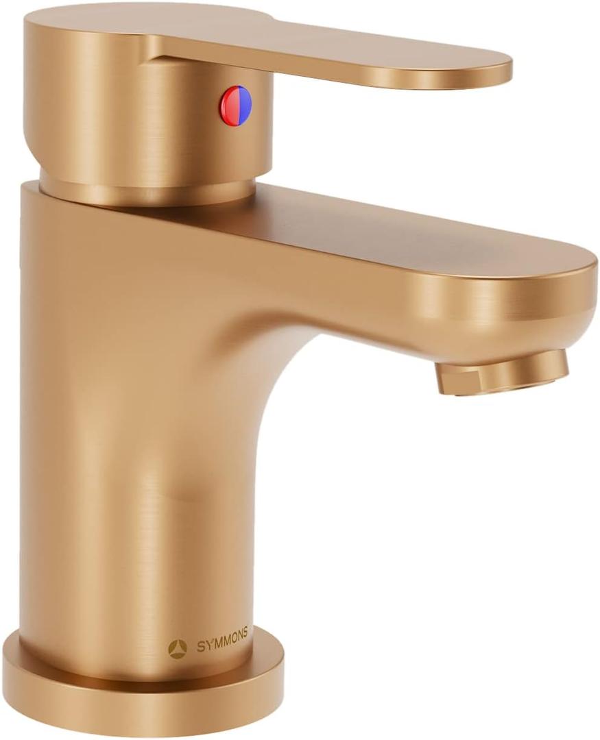Symmons Identity Single Hole Single Handle Bathroom Faucet with Push Pop Drain in Brushed Bronze (1.0 GPM)