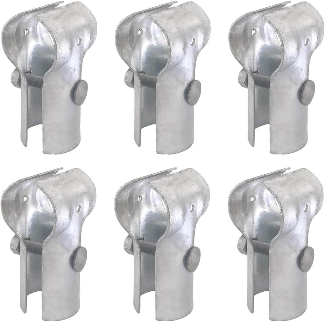 Galvanized Steel Chain Link Fence T Clamp - 1-3/8" End Rail Clamp for 1-3/8" OD Pipe, Bolts & Nuts Included