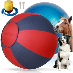 Pet Prime 25" Herding Ball for Dogs, Herding Dog Toys with Hand Pump for Australian Shepherd,Toys for Play and Exercise,Large Dog Ball for Cattle Collie Dogs Horse with Cover