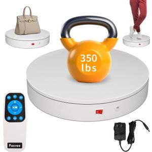 Remote-Controlled Motorized Electric Turntable,Rotating Display Stand,Speed-Adjustable Rotating Turntable,Multi-Mode 360 Photography Turntable for 3D Scan,Photography,Showcase(12.6inch/White)