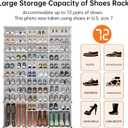 MAGINELS 72 Pairs Shoe Rack Organizer,Shoes Storage Cabinet,Shoe Closet Storage Organizer System,Large Tall Shoes Shelves for Living Room,Closet,Bedroom,Hallway, White(48x12x72in)
