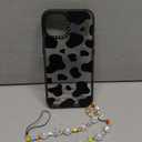 Compatible for iPhone 15 Case Cute Aesthetic - Durable Fashion Funny Phone Case - Girly Milk Cow Pattern Print Cover Design for Woman Girl 6.1 inches Black