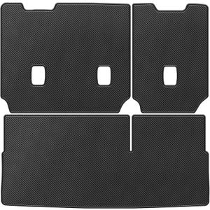 Trunk Liner & Backrest Mat for 2015-2020 Chevrolet Tahoe/Yukon (Not for XL) - Custom Fit PU Leather Cargo Liner and Rear Backrest Protector - All Weather Waterproof Anti-Slip Cargo Mats (Carbon Fiber)