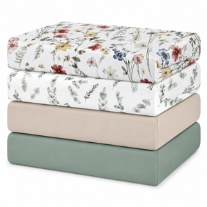 Little Grape Land 4-Piece Baby Bed Sheets 70 x 140 cm, Fitted Sheet 70 x 140 cm Baby Cot 100% Breathable Microfibre Oeko-TEX with Removable Mattress Protector and Cute Designs 