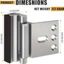 Door Reinforcement Lock Withstands 800lbs Strong Alloy Home Security Door Lock with 8 Screws, Child Safe & Easy 5-Min Install, Quick Emergency Release for Ladies, Elderly & Home Protection