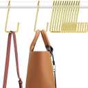 ZEDODIER 15 Pack Purse Hanger Purse Hooks for Closet, Sturdy Metal S Hooks Bag Organizer Backpack Holder, Closet Organizer and Storage, Gold