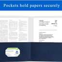 Zzrywuty 50 Packs Two Pocket File Folders with Business Card Slot,Textured Paper,Letter Size,Holds 100 Plus Sheets for School,Office,Business,Royal Blue