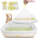 40 Count Litter Box Liners,HDPE Material 3MIL Extra Thick Heavy Duty 46" x 18" Jumbo Drawstring Cat String Liners,Compatible with Nature's Miracle/Petmate/Van Ness/IRIS,Tear & Leak Resistant